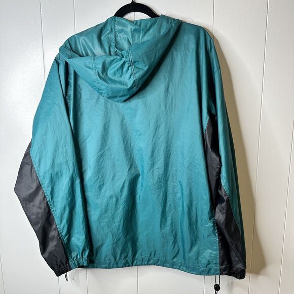 Vintage Columbia Windbreaker Packable Jacket Mens Size L Green Hoodie Zip - Picture 2 of 11